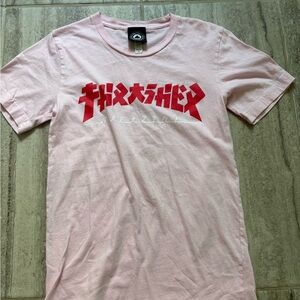 Thrasher Pink Tee with Red Graphic